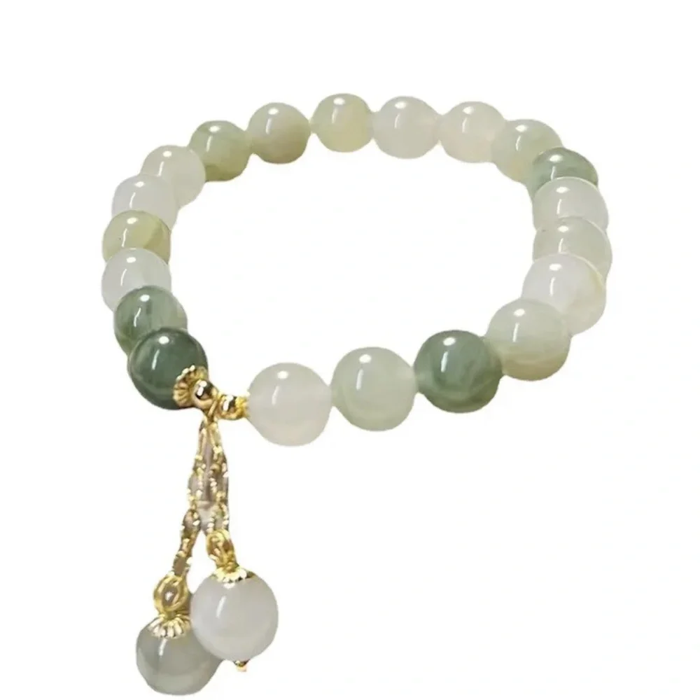 Lucky Buckle Natural Stone Bracelet Elegant High Quality Jade Bead Bracelet
